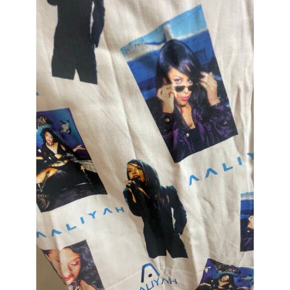 AALIAH BUTTON DOWN SHIRT SZ XXL PRINCESS OF R&B HIP HOP AALIAH PRINT ALL OVER - Picture 8 of 16